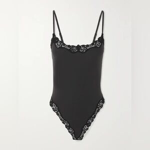 SKIMS Fits Everybody lace-trimmed stretch thong bodysuit
